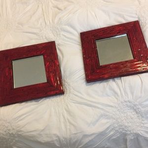 Red mosaic mirrors